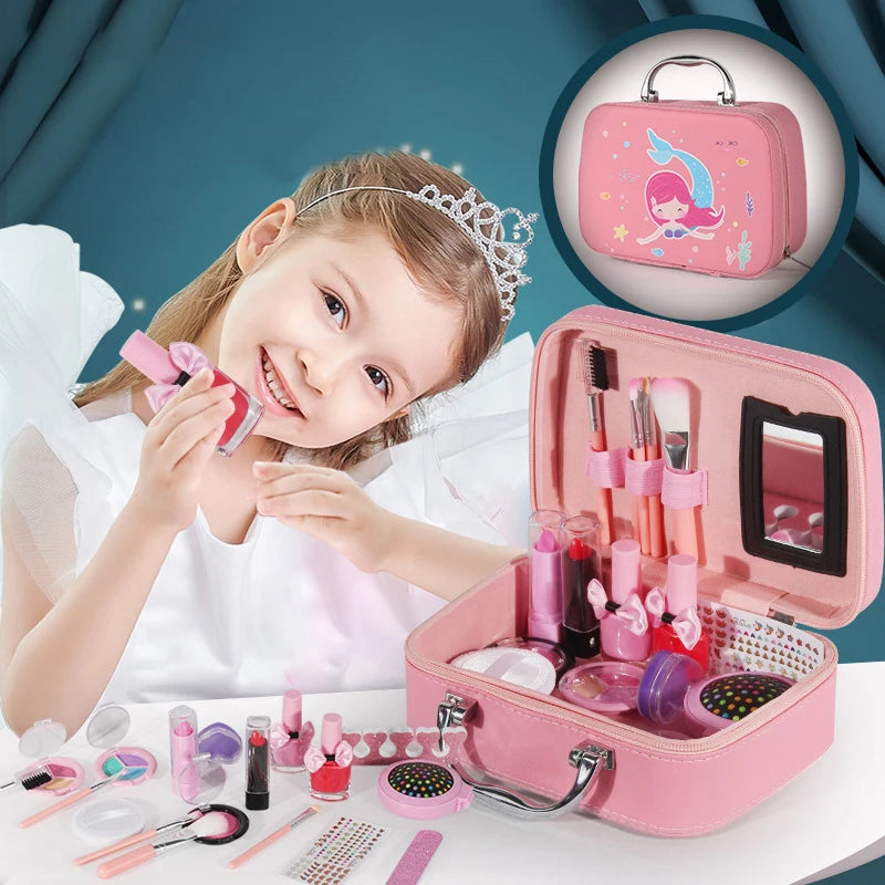 Coffret de maquillage pour enfants lavable et sécurisé pour la mode, cosmétiques pour enfants, coffret de maquillage pour princesse, jouets de jeu pour fille, jouets pour bébé