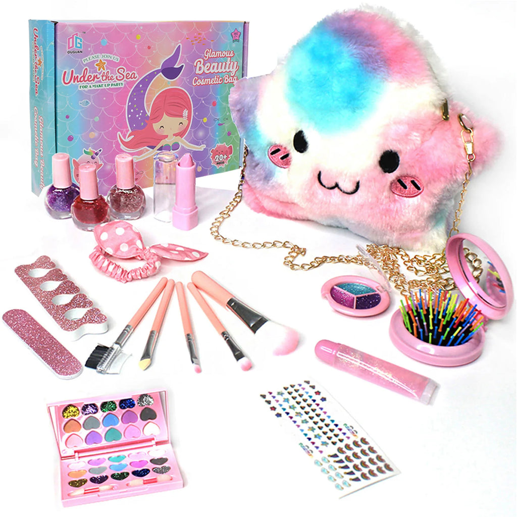 Coffret de maquillage pour enfants lavable et sécurisé pour la mode, cosmétiques pour enfants, coffret de maquillage pour princesse, jouets de jeu pour fille, jouets pour bébé