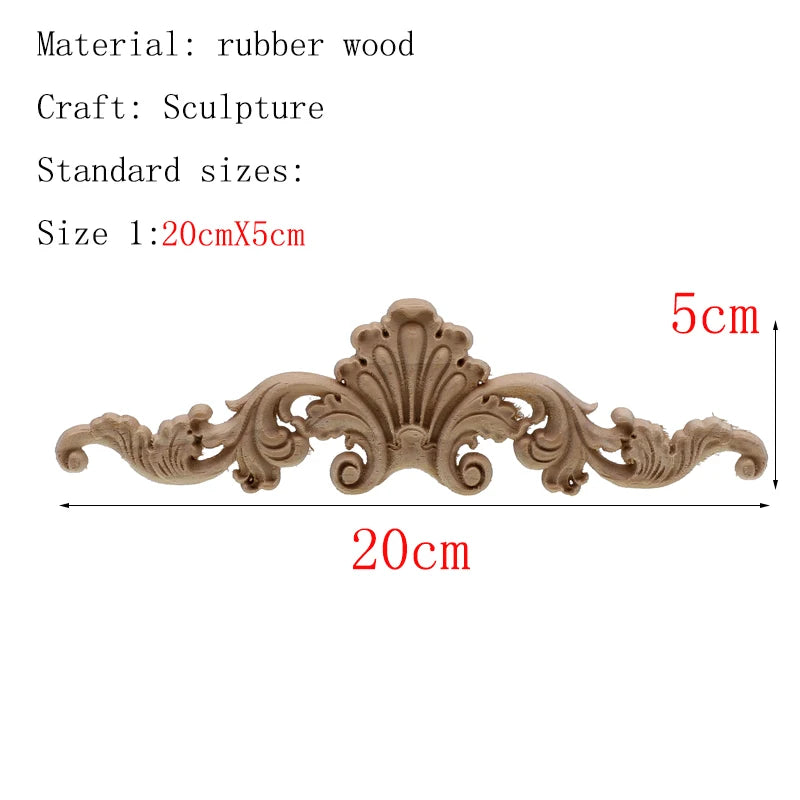 1Pc Bois floral naturel unique, figurines en bois sculpté, artisanat d’angle, appliques, cadre, porte murale, meubles, sculpture sur bois, décoration
