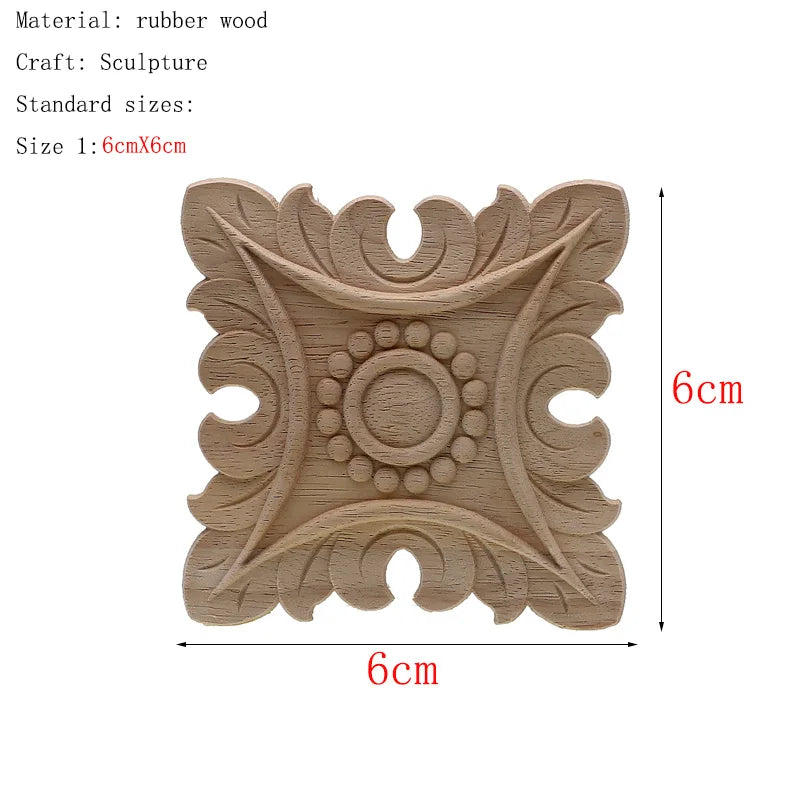 1Pc Bois floral naturel unique, figurines en bois sculpté, artisanat d’angle, appliques, cadre, porte murale, meubles, sculpture sur bois, décoration