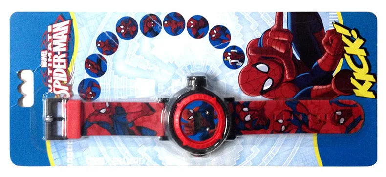 Montres électroniques pour enfants Disney originales Handsome Spider-Man Projection Montre Garçons Cadeau Étudiant Montre Poignet Horloge