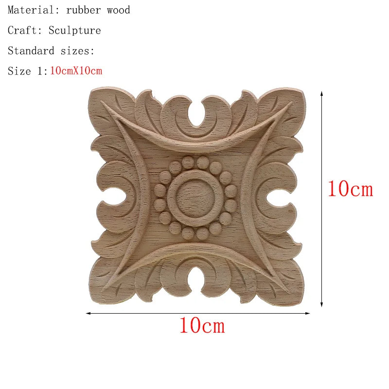 1Pc Bois floral naturel unique, figurines en bois sculpté, artisanat d’angle, appliques, cadre, porte murale, meubles, sculpture sur bois, décoration