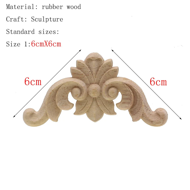 1Pc Bois floral naturel unique, figurines en bois sculpté, artisanat d’angle, appliques, cadre, porte murale, meubles, sculpture sur bois, décoration