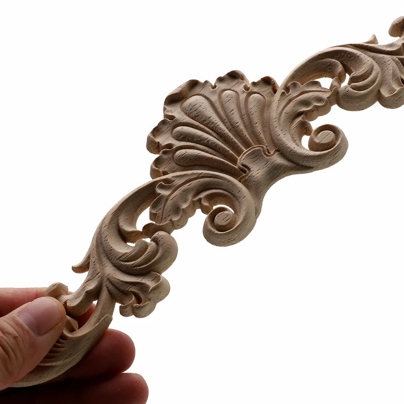 1Pc Bois floral naturel unique, figurines en bois sculpté, artisanat d’angle, appliques, cadre, porte murale, meubles, sculpture sur bois, décoration