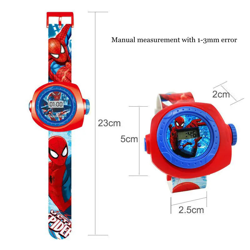 Montres électroniques pour enfants Disney originales Handsome Spider-Man Projection Montre Garçons Cadeau Étudiant Montre Poignet Horloge