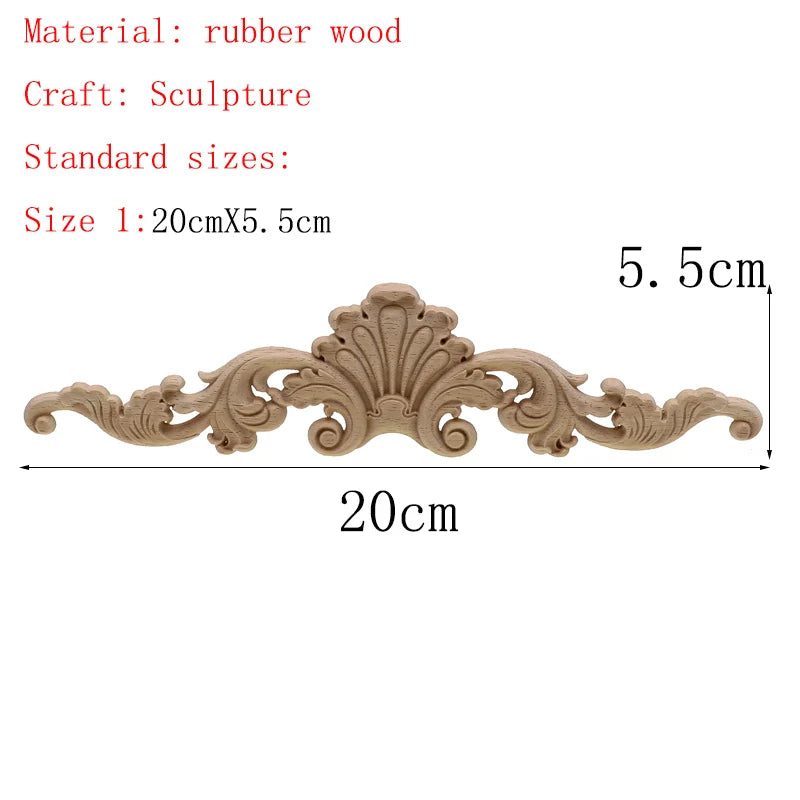 1Pc Bois floral naturel unique, figurines en bois sculpté, artisanat d’angle, appliques, cadre, porte murale, meubles, sculpture sur bois, décoration