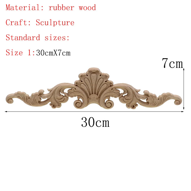 1Pc Bois floral naturel unique, figurines en bois sculpté, artisanat d’angle, appliques, cadre, porte murale, meubles, sculpture sur bois, décoration