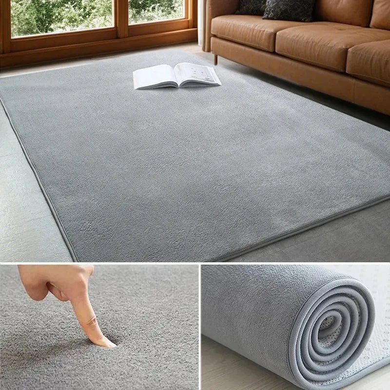 VIKAMA Tapis de velours corail moderne, doux et antidérapant Salon, chambre à coucher, grand espace, jeux pour enfants, tapis de sol pour la décoration intérieure