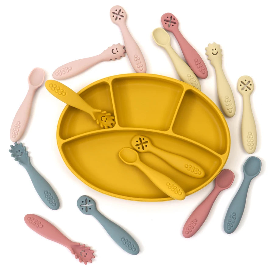 3PCS Mignon Bébé Apprentissage Cuillères Ustensiles Ensemble Nouveau-né Alimentation Cuillère Ensemble Tout-petit Cuillère Sevrage Couverts Enfants Tablewar
