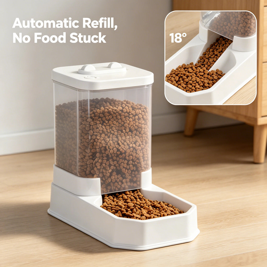 4L Set d’alimentation et d’abreuvoir automatiques pour chats de grande capacité | Distributeur de nourriture pour animaux de compagnie par gravité pour chats et chiens | Sans BPA et sans danger électrique