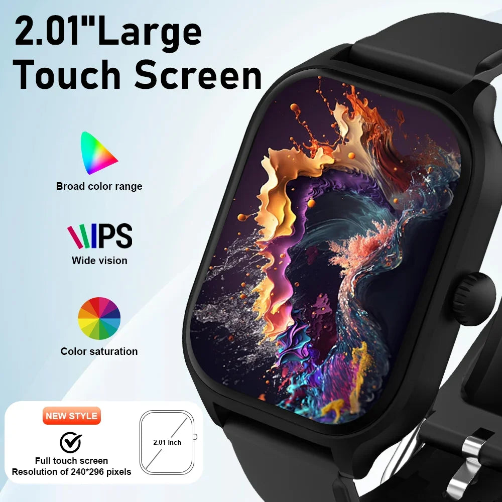 2026 Nouvelle montre intelligente  2,01 pouces HD, écran tactile complet, montre de sport, électronique, Bluetooth Talk, smartwatch