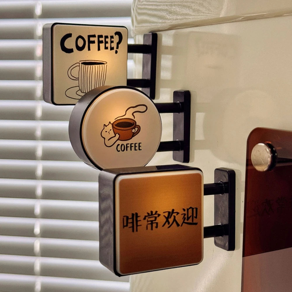 Mini lightbox réfrigérateur aimant café japonais tourisme créatif souvenir magnétique lumineux boîte de lumière décoration maison cadeau