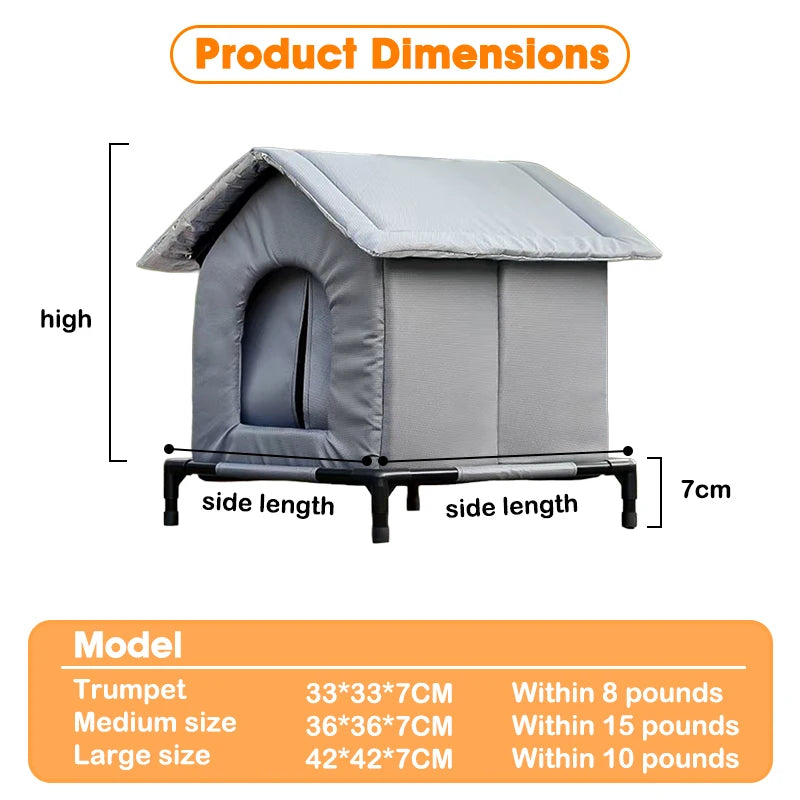 Maison extérieure imperméable pour animaux de compagnie, nid de chat épaissi, quatre saisons, maison universelle pour animaux de compagnie, pliable, lavable, pour petits animaux de compagnie