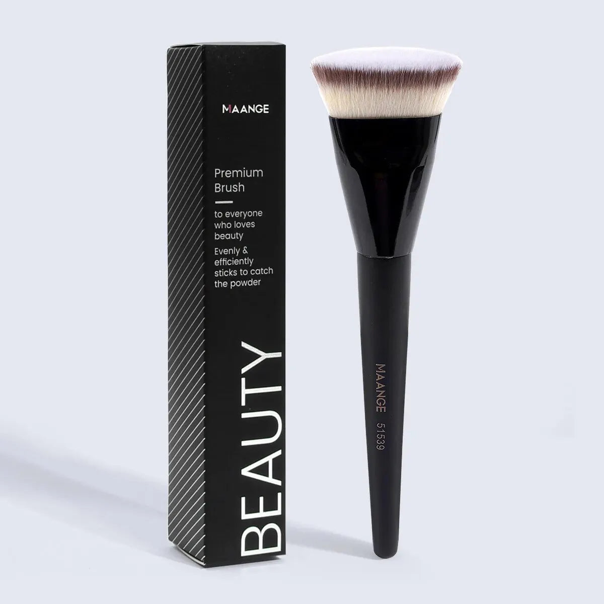 MAANGE Pinceau à fond de teint simple, tube rond et plat avec boîte de poudre, blush, anti-cernes, pinceau à maquillage, outil de maquillage doux pour la peau