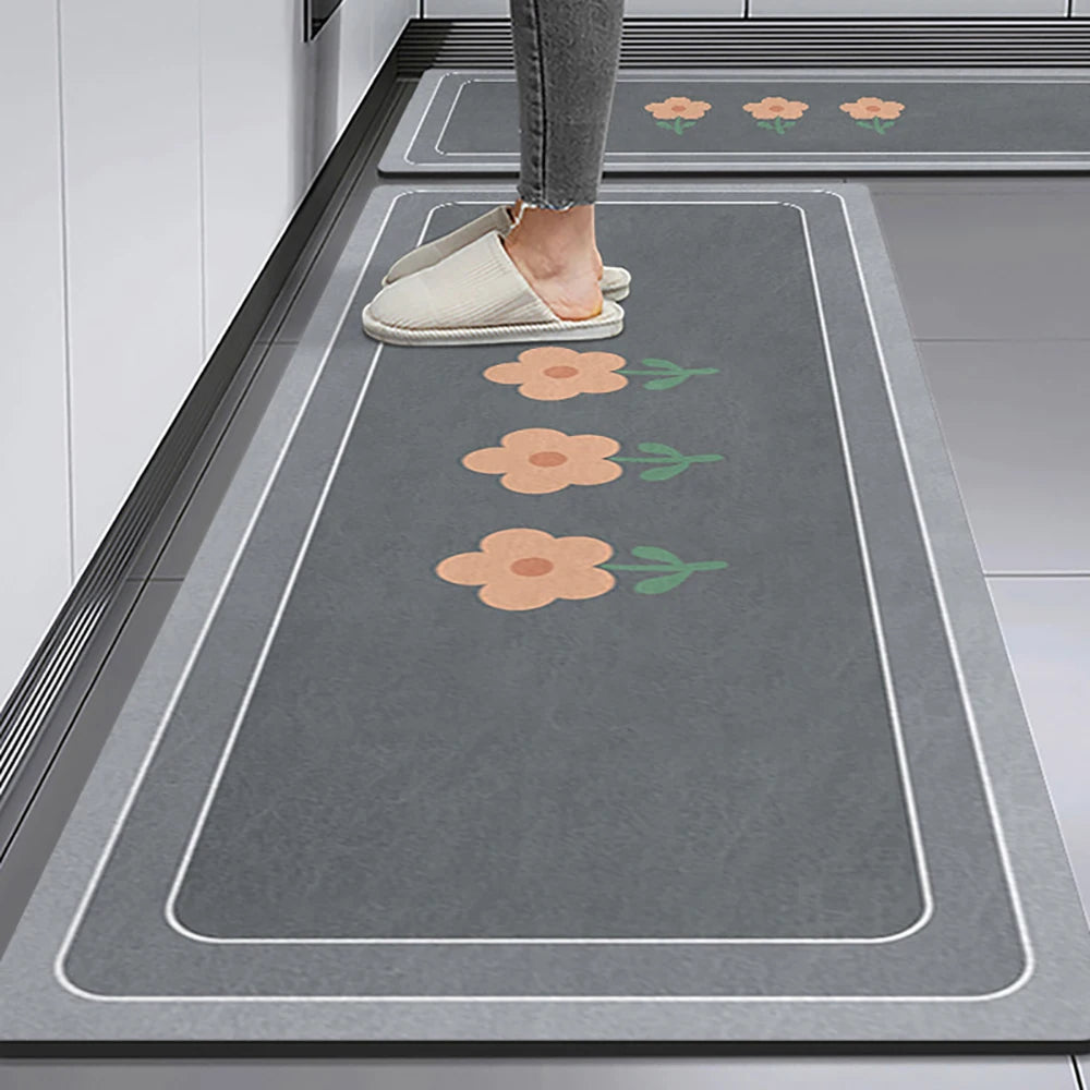 Tapis de cuisine antidérapant, longs tapis en velours de cristal pour le salon, tapis de pied absorbants, paillasson de chambre, paillasson transparent, petits tapis