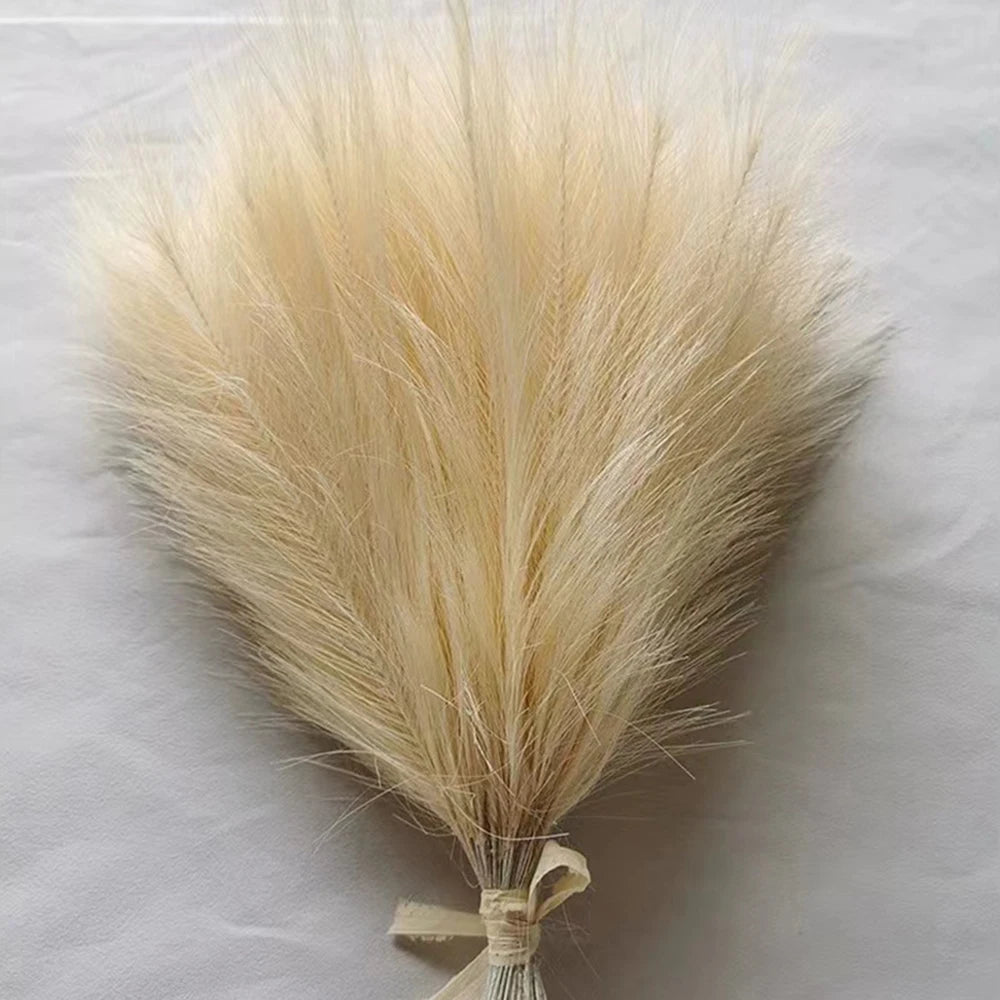 10 pièces Pampas artificiels, herbe moelleuse, roseau, fausse plante pour l’anniversaire, mariage, fête à la maison, décoration de vase, bouquets de fleurs, bricolage