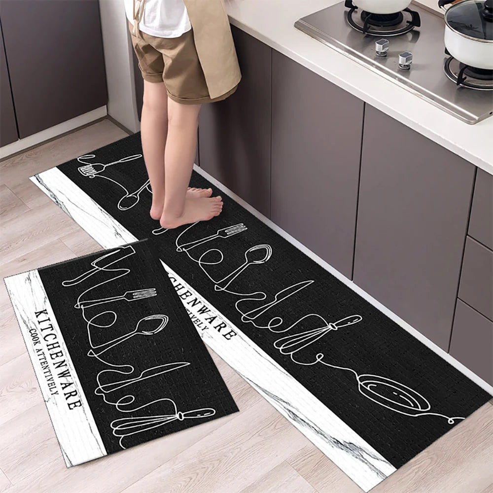 Tapis de cuisine antidérapant, longs tapis en velours de cristal pour le salon, tapis de pied absorbants, paillasson de chambre, paillasson transparent, petits tapis