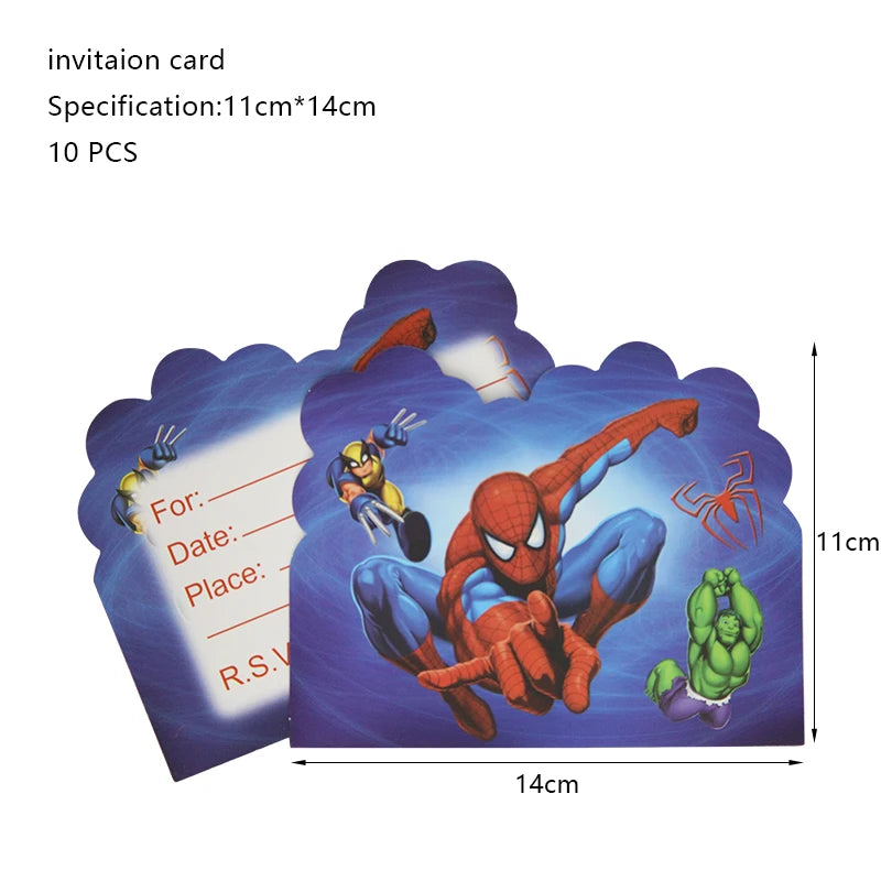 Décoration de fête d’anniversaire SpiderMan, ballons en latex et aluminium, vaisselle jetable pour enfant, fournitures d’événement, bannière en arrière-plan