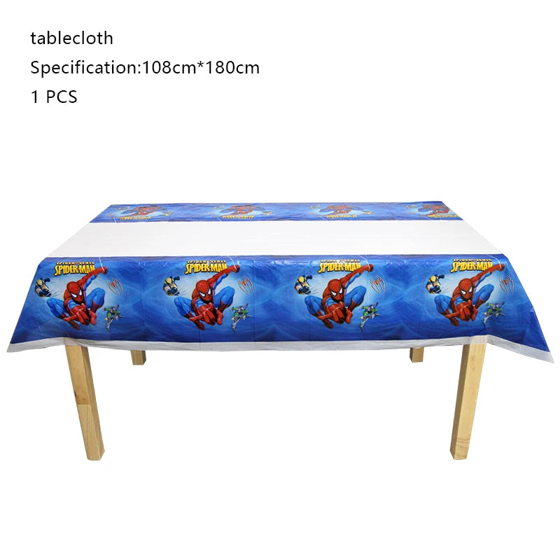 Décoration de fête d’anniversaire SpiderMan, ballons en latex et aluminium, vaisselle jetable pour enfant, fournitures d’événement, bannière en arrière-plan