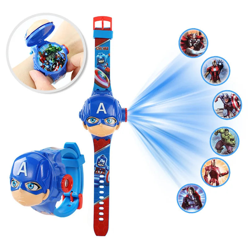 Projection de mode Spider-Man Montres pour enfants pour garçons Captain America Iron Man Montre pour enfants Horloge numérique Jouets d’étudiants Cadeaux