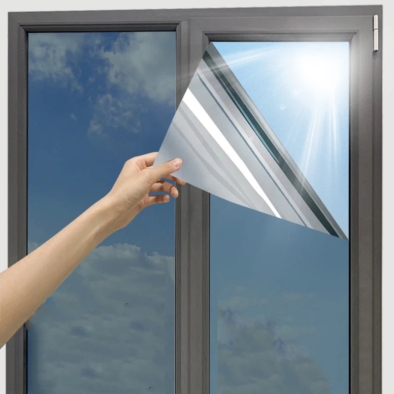 Film de fenêtre unidirectionnel AFDB, revêtement en verre teinté à effet miroir pour bureau à domicile, autocollant de porte en verre anti-UV réfléchissant pour le contrôle de la chaleur