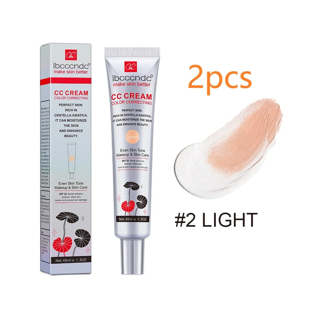 45ml Correcteur de couleur CC Crème Visage Centella Asiatica Réparation BB Cream Correcteur naturel Blanchissant Fond de teint liquide Cosmétiques