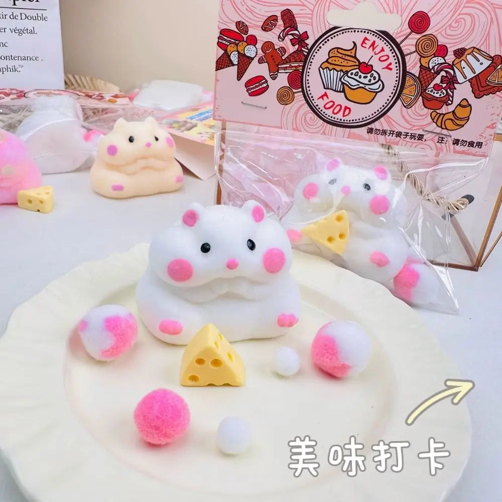 Nouveau hamster moelleux kawaii à montée lente avec une texture mochi hamster moelleux fait main pelucheux