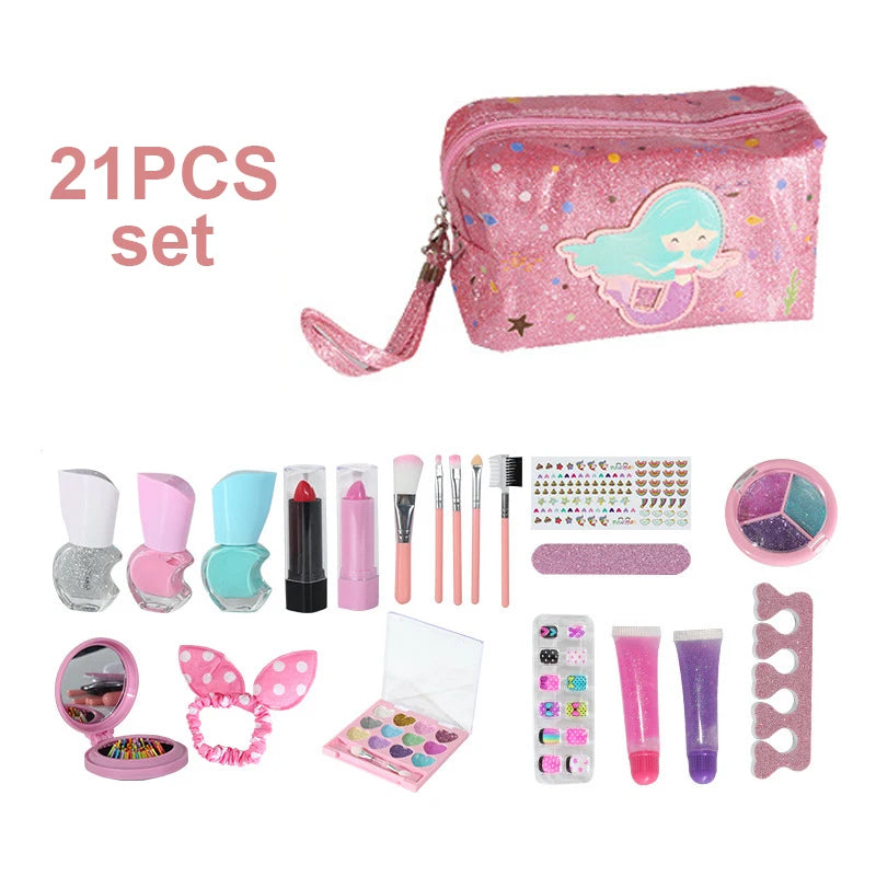 Coffret de maquillage pour enfants lavable et sécurisé pour la mode, cosmétiques pour enfants, coffret de maquillage pour princesse, jouets de jeu pour fille, jouets pour bébé