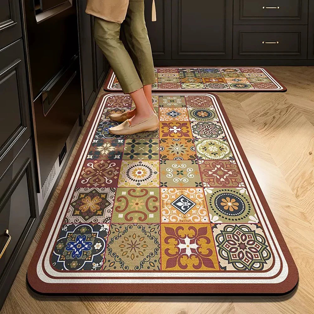 Tapis de cuisine antidérapant, longs tapis en velours de cristal pour le salon, tapis de pied absorbants, paillasson de chambre, paillasson transparent, petits tapis