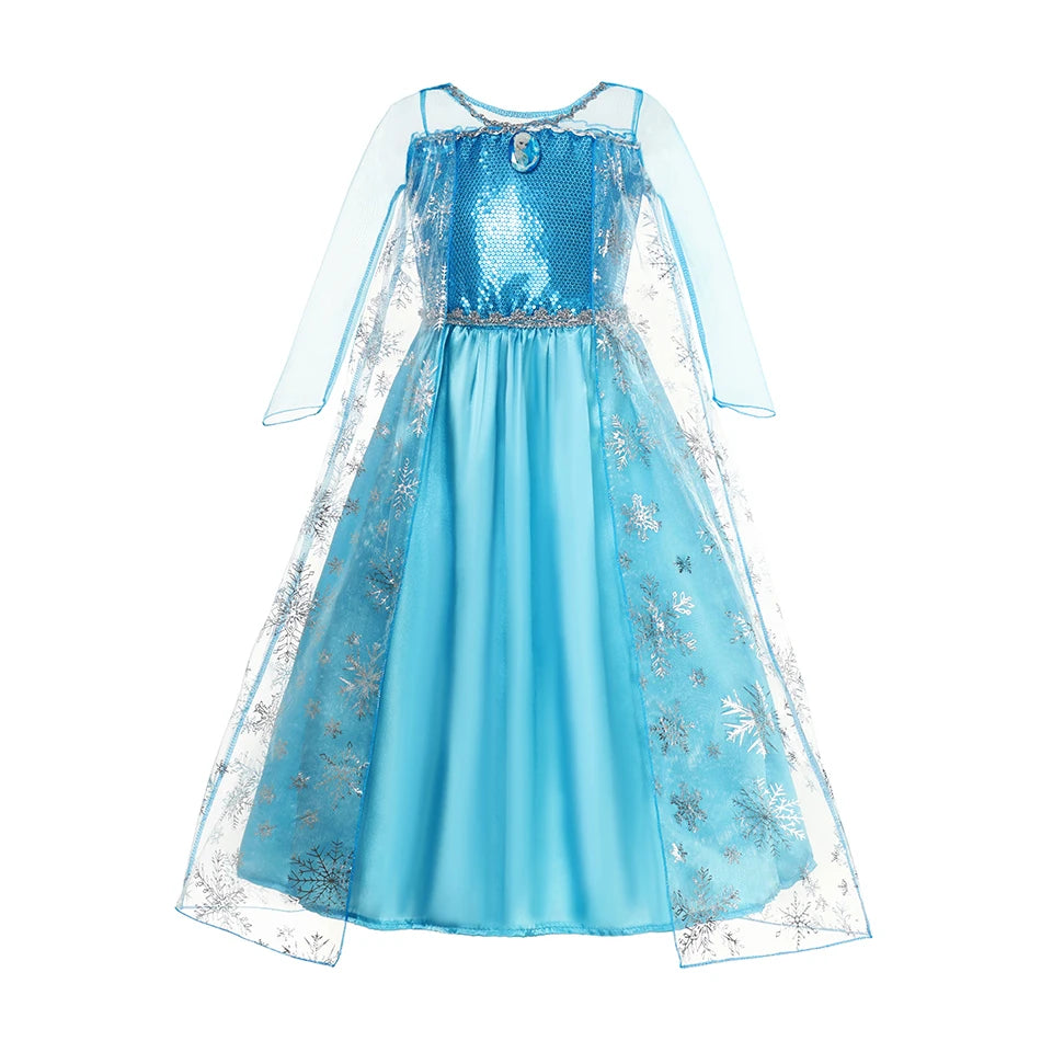 2026 Enfants Princesse Costume Filles Elsa Anna Robe Carnaval Cosplay Blanche Neige Aurora Moana Raiponce Sirène Belle Fête Tenues