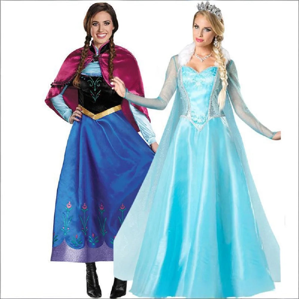Robe de princesse Elsa Anna, cosplay, maquillage, bal, robe d’Halloween, costume de carnaval