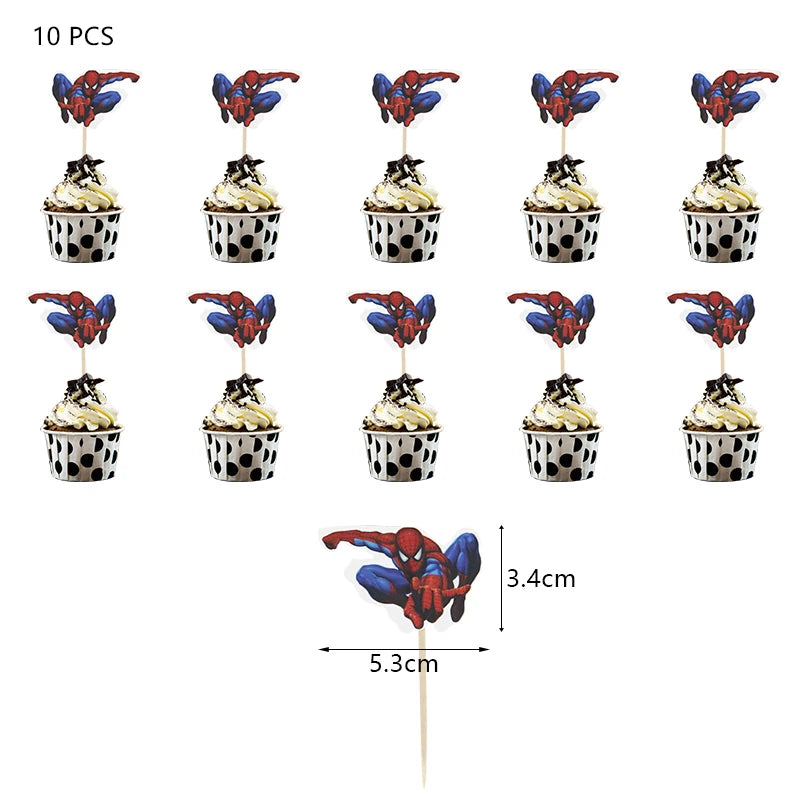 Décoration de fête d’anniversaire SpiderMan, ballons en latex et aluminium, vaisselle jetable pour enfant, fournitures d’événement, bannière en arrière-plan