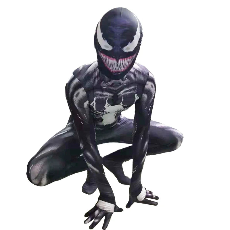 Super-héros pour enfants Grenouillère Personnage de film Jeu de rôle Masque Costume d’Halloween Araignée Motif Costume Enfants Cadeau de vacances