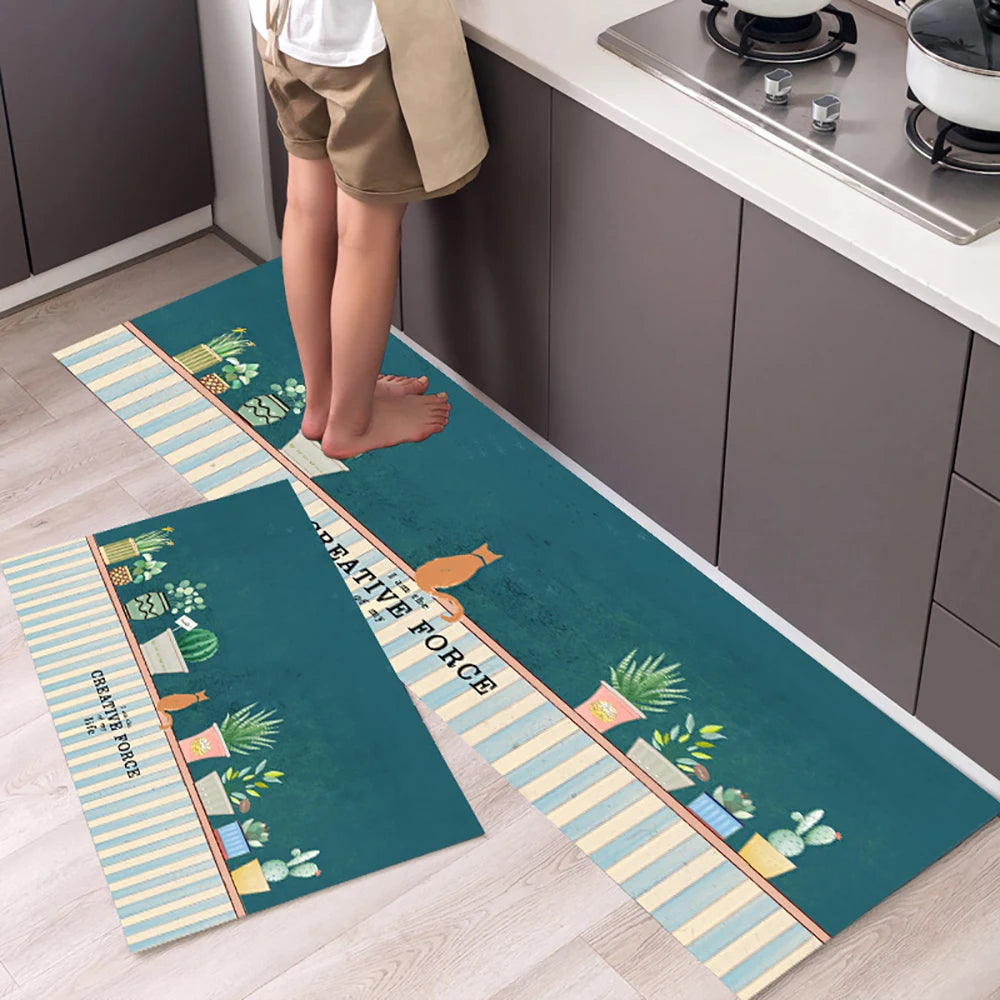 Tapis de cuisine antidérapant, longs tapis en velours de cristal pour le salon, tapis de pied absorbants, paillasson de chambre, paillasson transparent, petits tapis