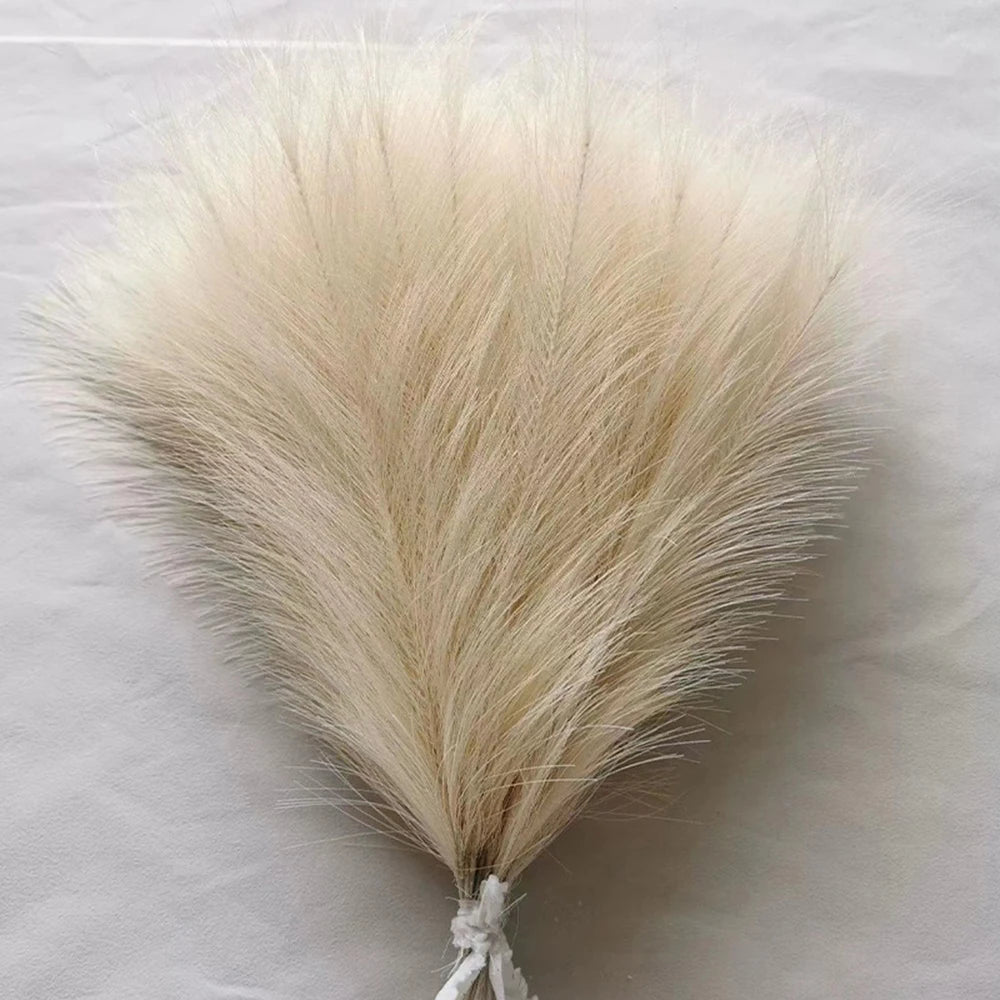 10 pièces Pampas artificiels, herbe moelleuse, roseau, fausse plante pour l’anniversaire, mariage, fête à la maison, décoration de vase, bouquets de fleurs, bricolage