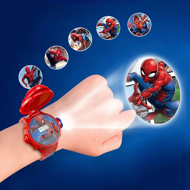 Projection de mode Spider-Man Montres pour enfants pour garçons Captain America Iron Man Montre pour enfants Horloge numérique Jouets d’étudiants Cadeaux