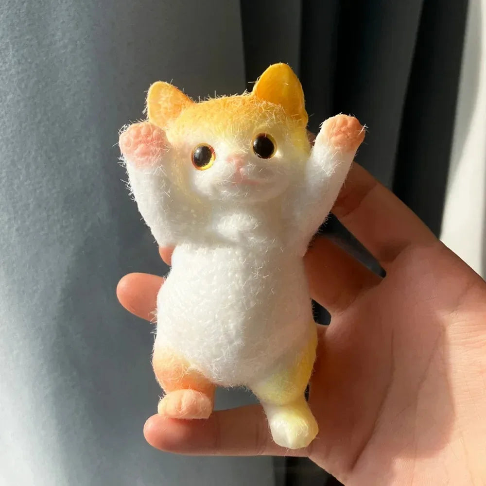 13CM Mignon Taba Chat moelleux, moelleux, collant, réaliste, chat, stress soulageant, simulation de jouet, poupée Chats, cadeau éjectable pour enfants, adultes