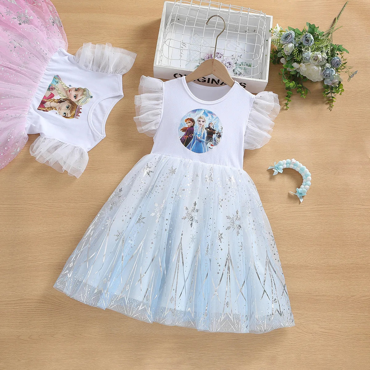 Robe de dessin animé, Elsa Frozen, imprimé, robe de soirée princesse
