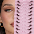 Demi-cils, aspect naturel 10 paires de cils épais pour chat 10mm Cils fins avec faux cils courts 3D04-10F