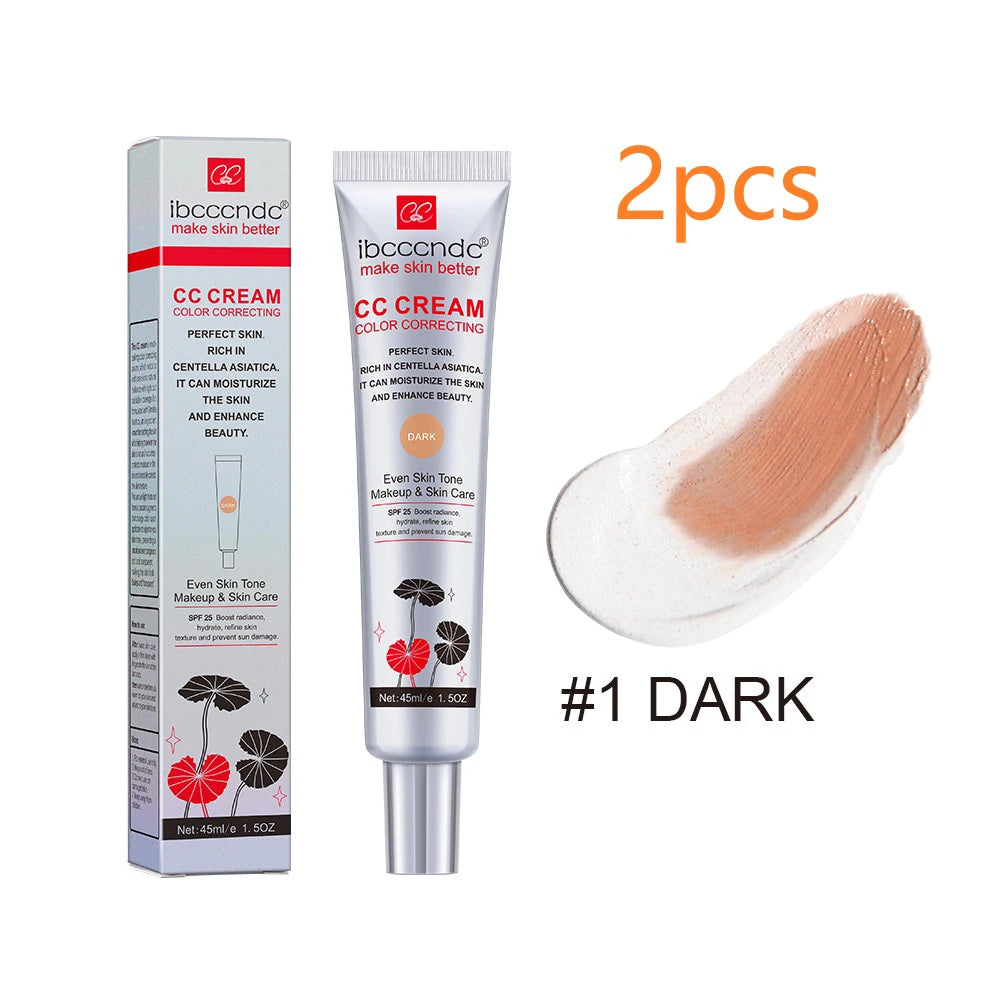 45ml Correcteur de couleur CC Crème Visage Centella Asiatica Réparation BB Cream Correcteur naturel Blanchissant Fond de teint liquide Cosmétiques