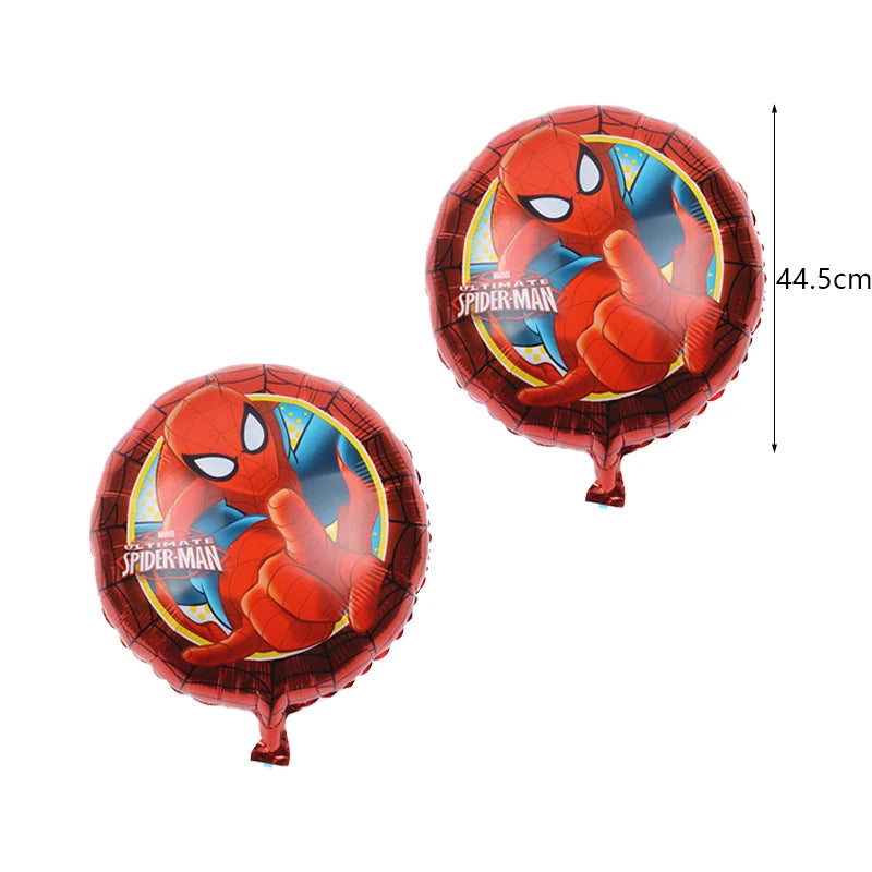 Décoration de fête d’anniversaire SpiderMan, ballons en latex et aluminium, vaisselle jetable pour enfant, fournitures d’événement, bannière en arrière-plan