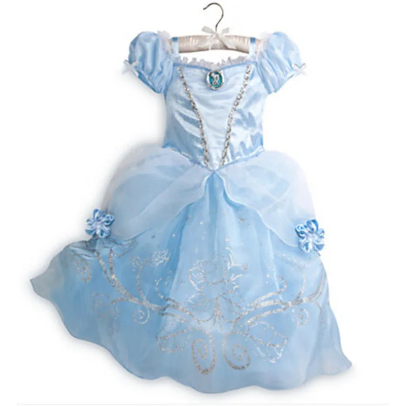 2026 Enfants Princesse Costume Filles Elsa Anna Robe Carnaval Cosplay Blanche Neige Aurora Moana Raiponce Sirène Belle Fête Tenues