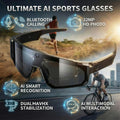AI Voice Translate Lunettes intelligentes SPORT 1200P Caméra d’enregistrement vidéo Bluetooth WiFi Anti-Shake Lentille polarisée Conduite Lunettes de sport