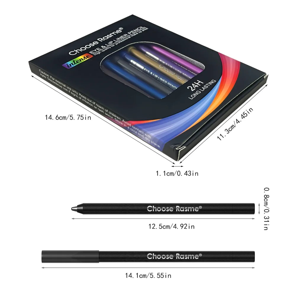 12 pcs Ensemble de stylos eyeliner imperméables avec effets chatoyants - Comprend fard à paupières durable et facile à colorer