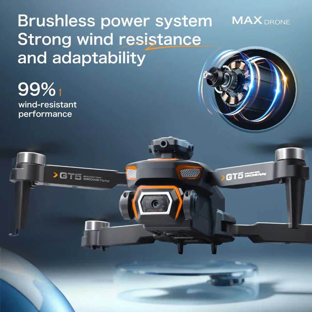 Lenovo GT5 Mini Drone 4K Professionnel 8K HD Caméra RC avec écran Brushless flux optique Quadcopter Obstacle Avoidance