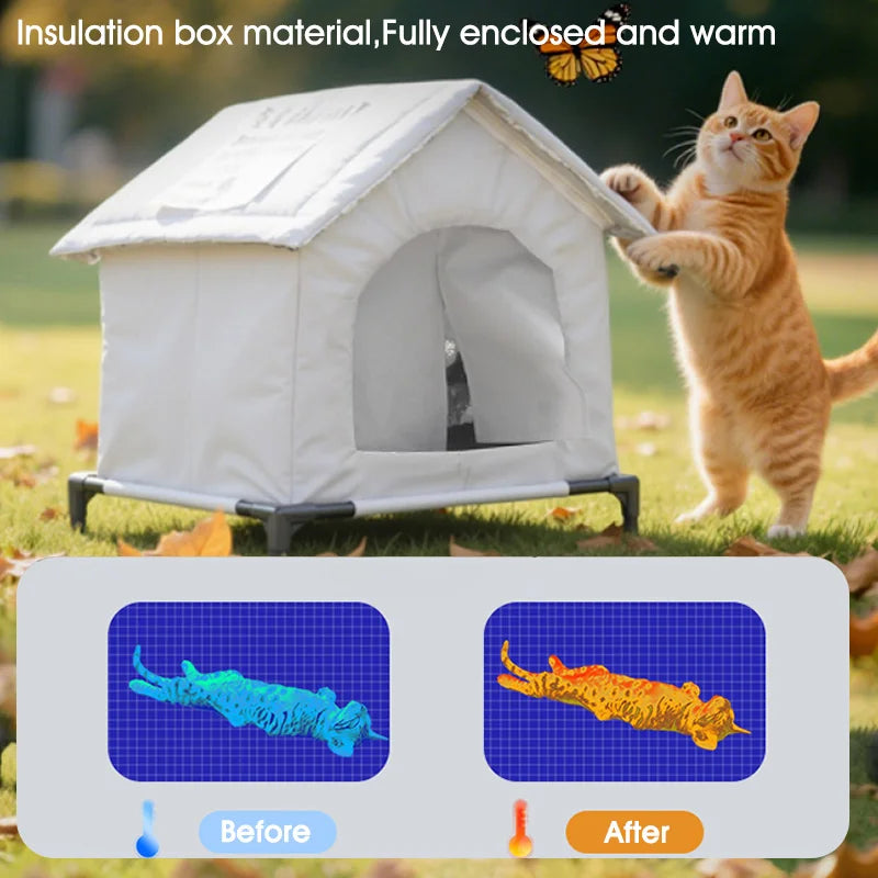 Maison extérieure imperméable pour animaux de compagnie, nid de chat épaissi, quatre saisons, maison universelle pour animaux de compagnie, pliable, lavable, pour petits animaux de compagnie