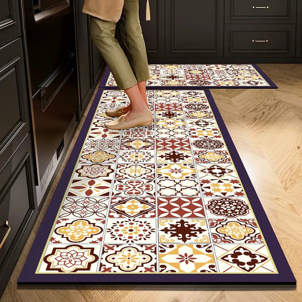 Tapis de cuisine antidérapant, longs tapis en velours de cristal pour le salon, tapis de pied absorbants, paillasson de chambre, paillasson transparent, petits tapis