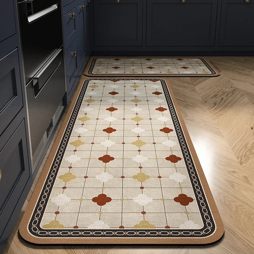 Tapis de cuisine antidérapant, longs tapis en velours de cristal pour le salon, tapis de pied absorbants, paillasson de chambre, paillasson transparent, petits tapis