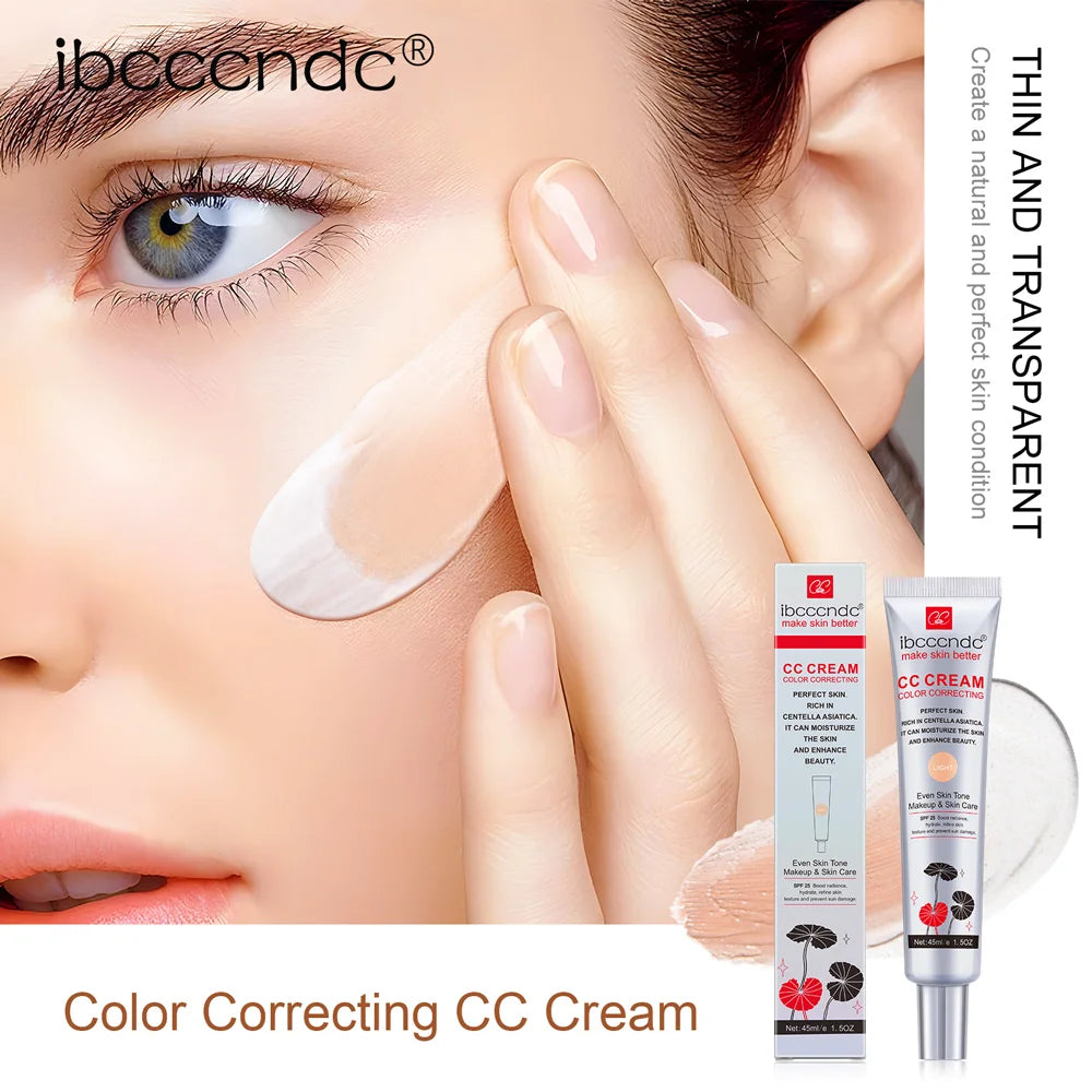 45ml Correcteur de couleur CC Crème Visage Centella Asiatica Réparation BB Cream Correcteur naturel Blanchissant Fond de teint liquide Cosmétiques