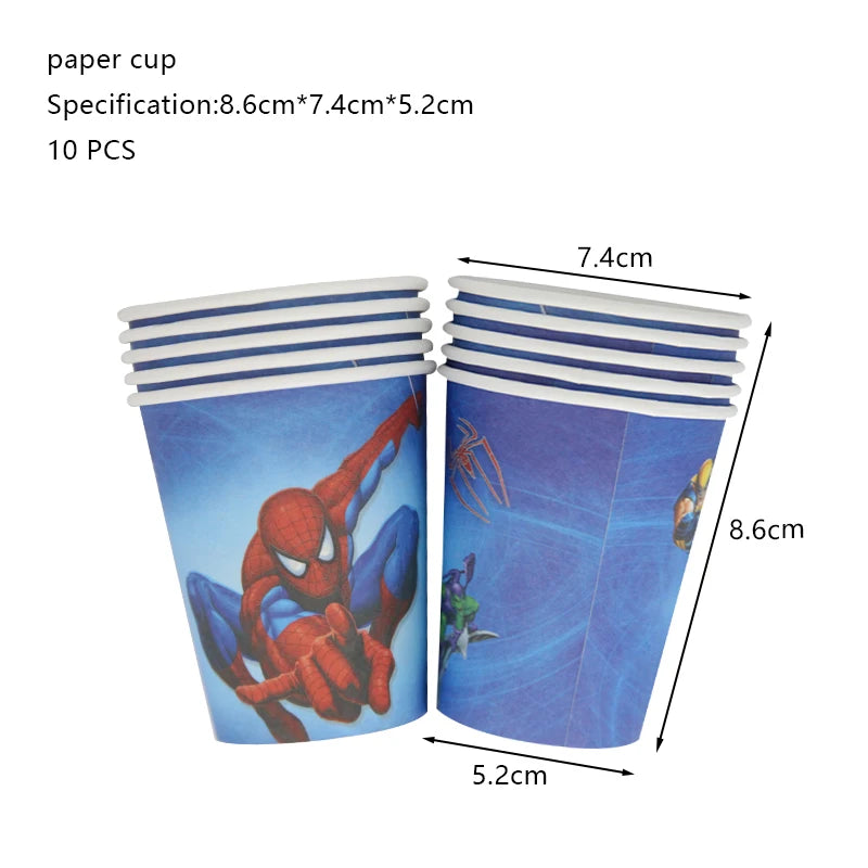 Décoration de fête d’anniversaire SpiderMan, ballons en latex et aluminium, vaisselle jetable pour enfant, fournitures d’événement, bannière en arrière-plan
